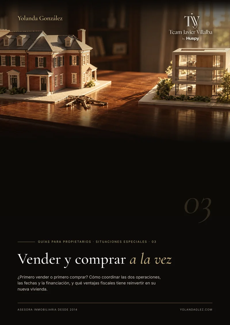 Portada de la guía Vender y comprar a la vez: cómo cambiar de casa sin quedarse sin vivienda ni pagar dos